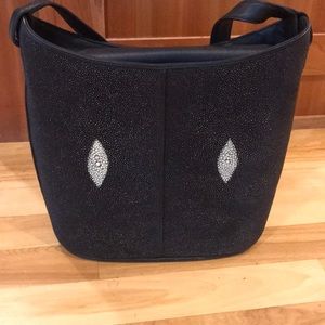 Black stingray purse